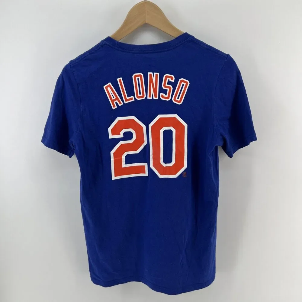 Nike NY Mets Pete Alonso 20 Shirt Boys Youth L 14/16 Blue MLB Baseball Graphic T